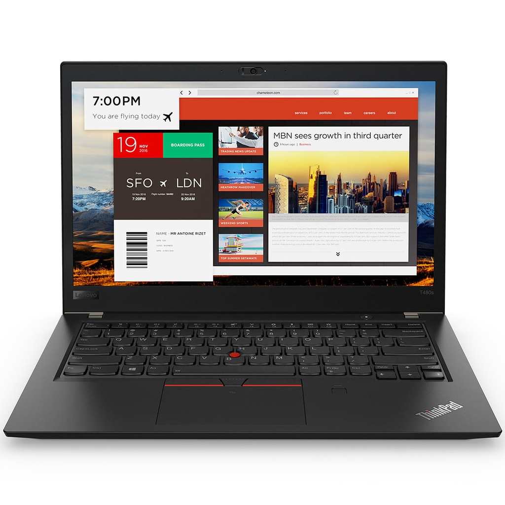 PC Portable Lenovo ThinkPad T480s – Intel Core i5-8250U – 8 Go RAM – 256 Go SSD – Écran 14" Tactile (REMIS A NEUF)