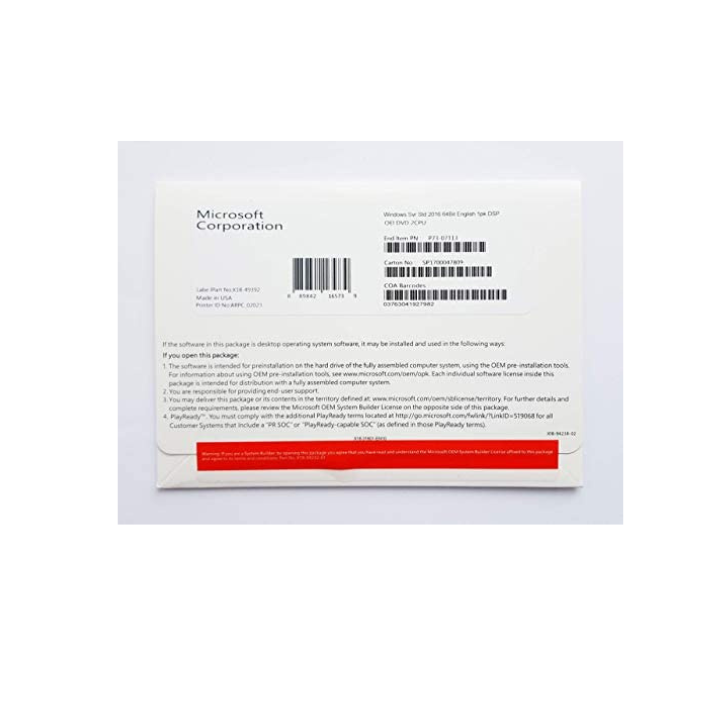 Microsoft Windows Server 2019 Standard 64-bit (FR) – Licence DSP/OEM 1PK