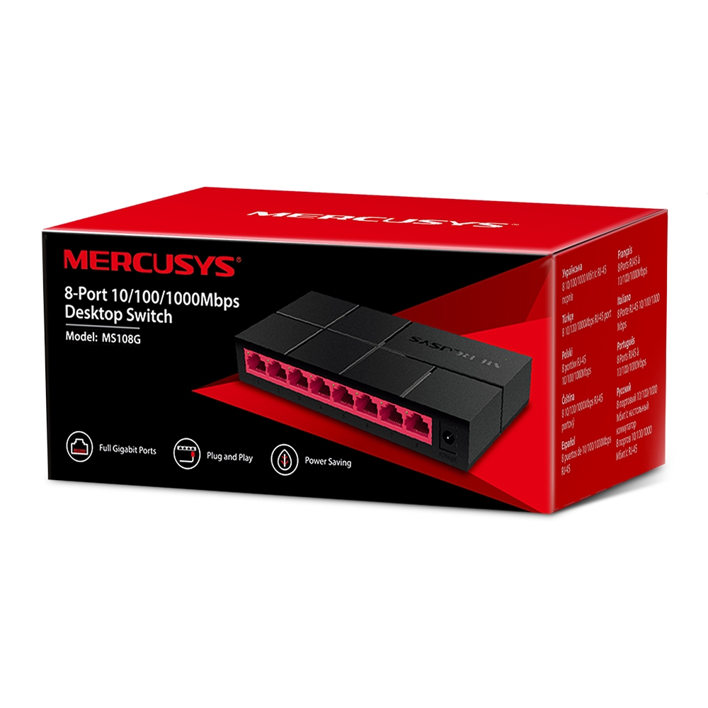 SWITCH MERCUSYS 8 PORT 1 Go
