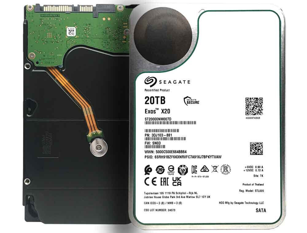 HDD 3.5 SEAGATE EXOS  20 To SATA III 6 Go/s 7200 RPM 256 Mo CACHE 