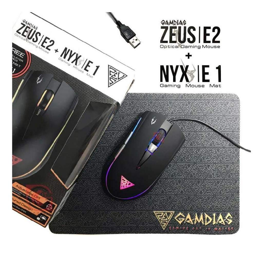 Souris Gaming GAMDIAS  ZEUS |E2 / MousePad NYX |E1