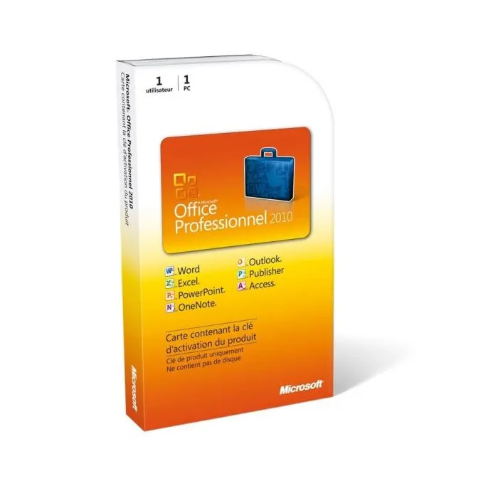 Microsoft office professional 2010 product key card