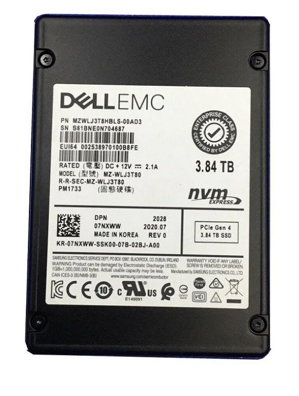SSD Dell EMC 3.84 To NVMe 2.5” PCIe Gen4 – Haute Performance Serveur